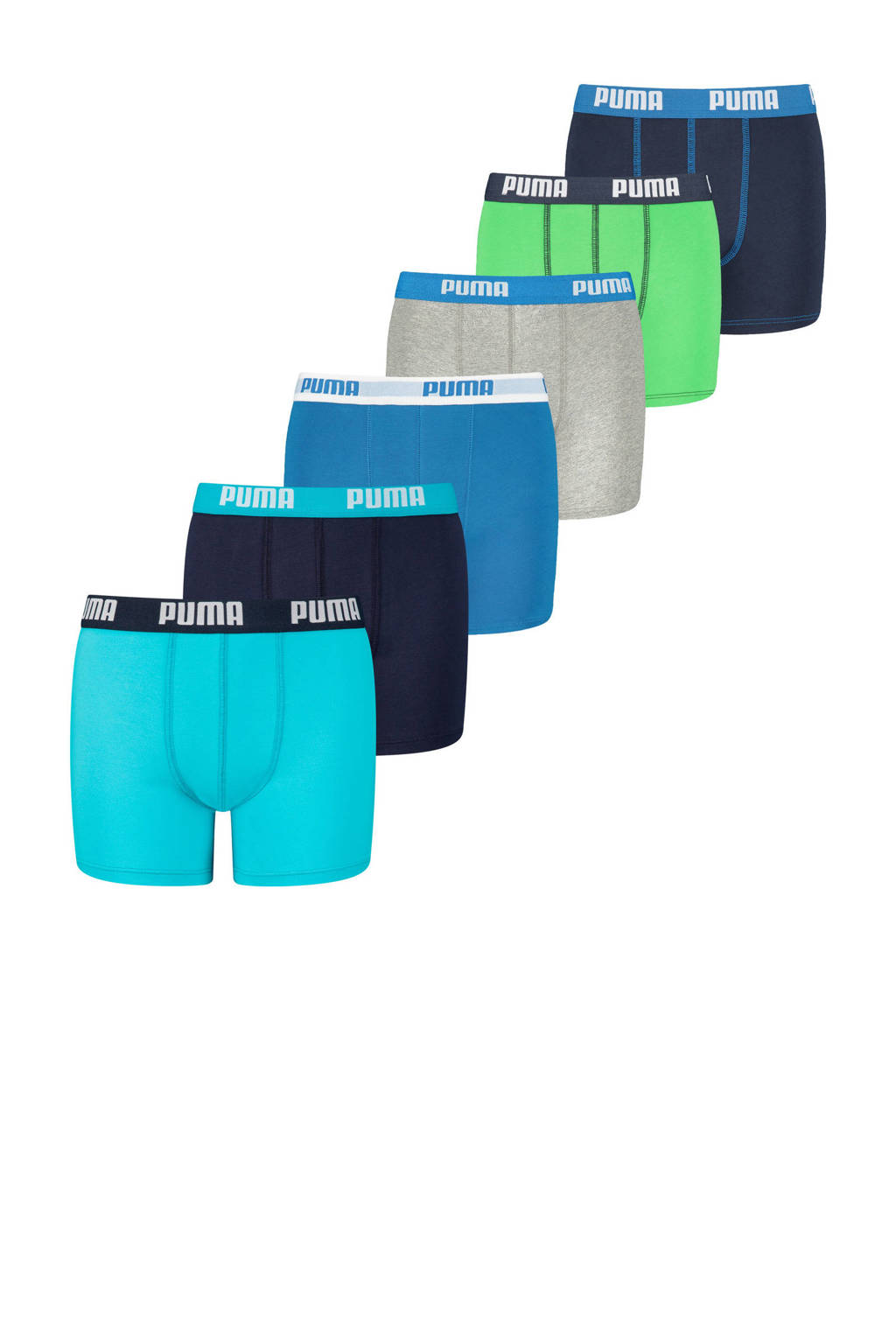 boxershort - set van 6 blauw/multicolor