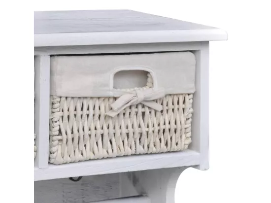 Porte-manteau Blanc 60x23,5x33 cm Bois de Paulownia