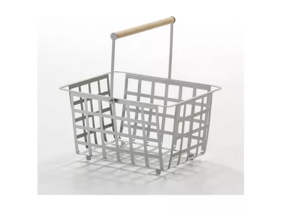 Panier de rangement et décoratif en métal,avec poignée, taille semi grande, ZESTA