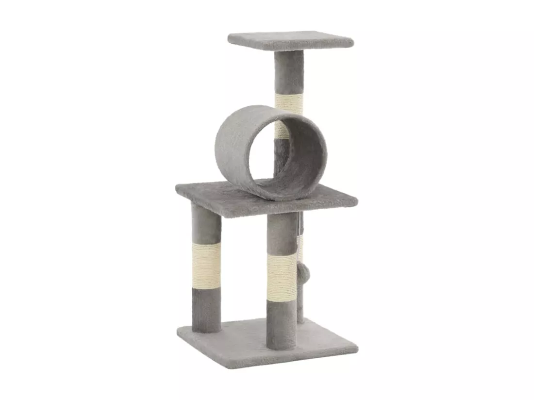 Arbre à chat avec griffoirs en sisal 65 cm Gris