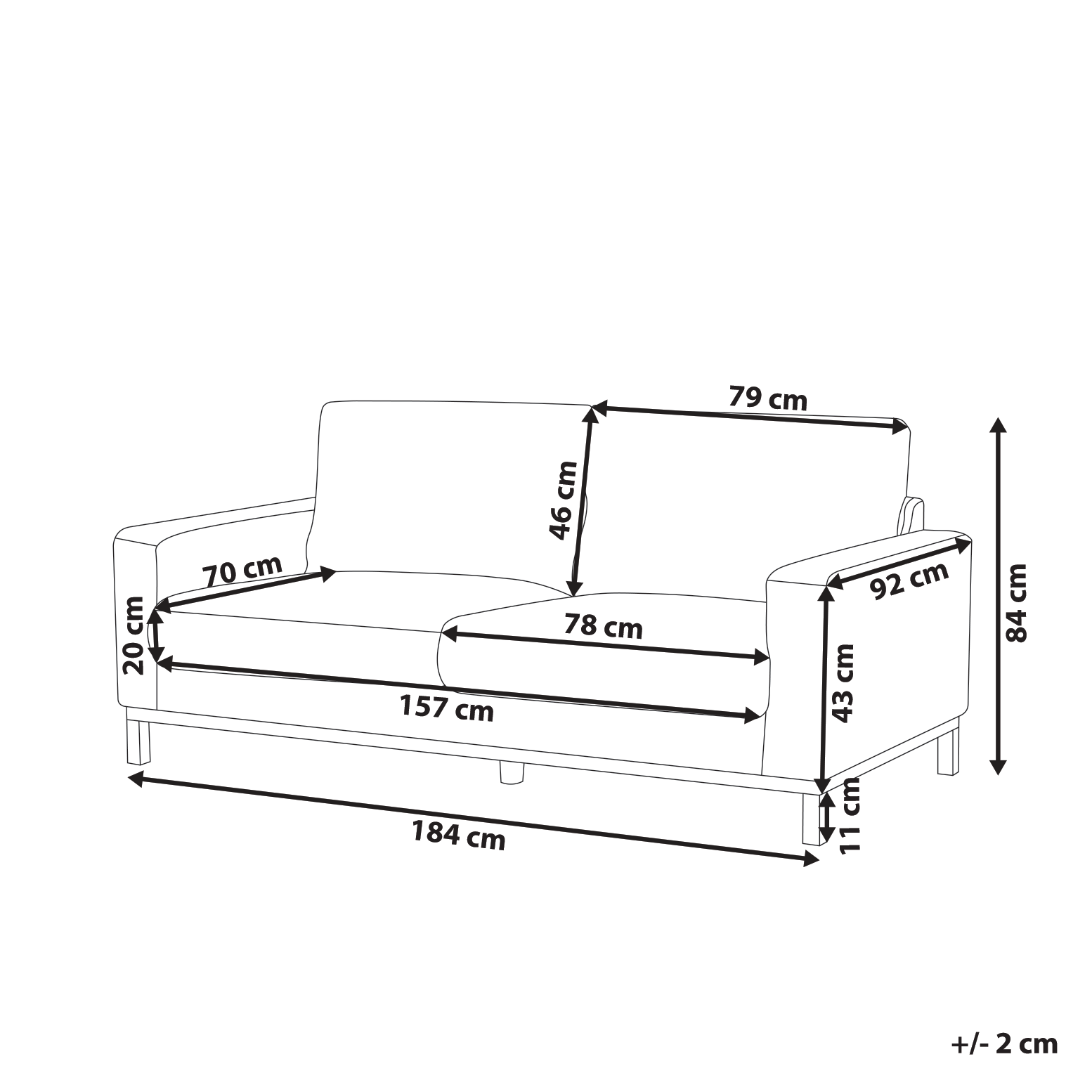 Beliani - SIGGARD - Tweezitsbank - Grijs - Polyester