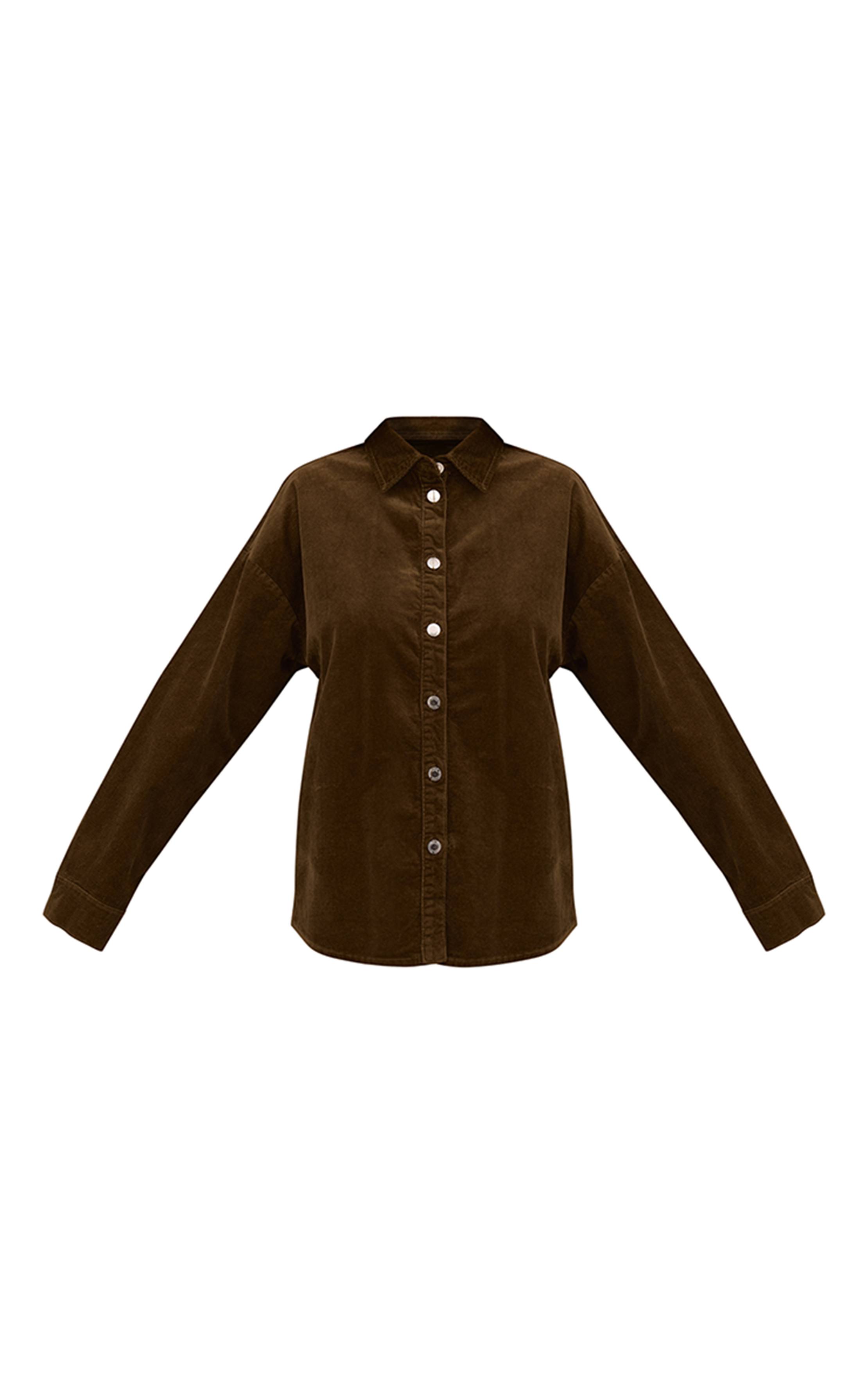 Vert Olive Chemise En Velours Côtelé Délavé