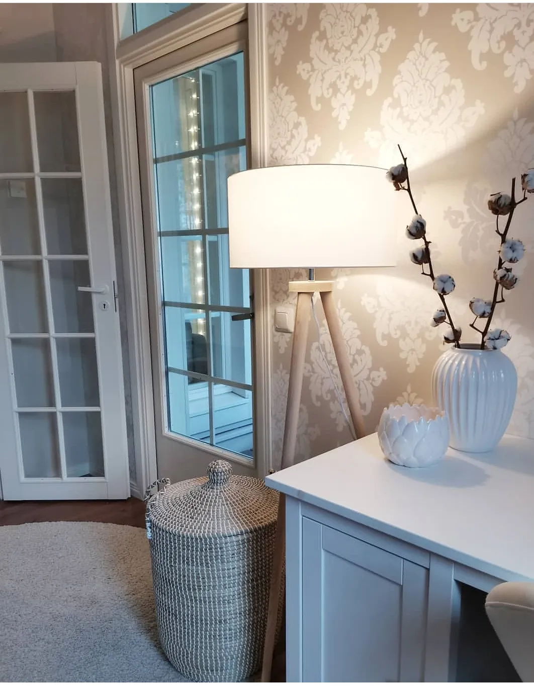 Staande lamp NITRA Eikenhout Wit