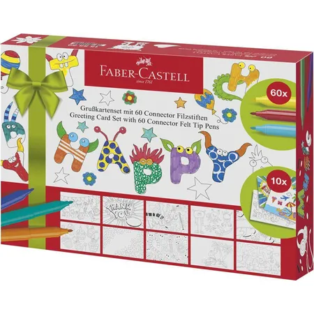 Faber-Castell Grußkartenset Connector +60 Connector Filzstifte