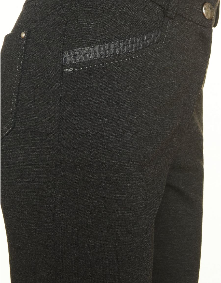 Pantalon slim gris chiné