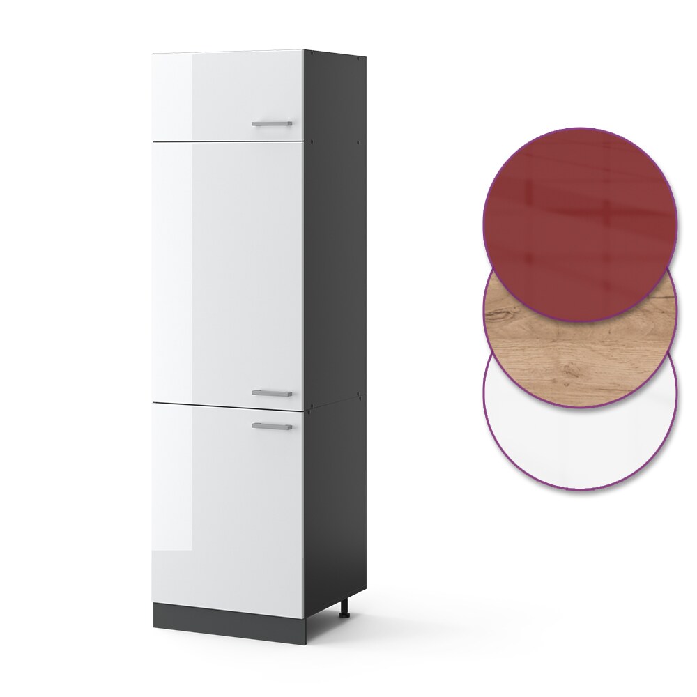 VICCO Küchenschrank Kühlumbauschrank 60 cm R-Line Anthrazit