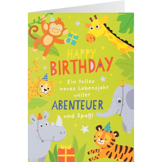 Geburtstagskarte - Happy Birthday - Ein tolles neues Lebensjahr voller Abenteuer und Spaß!