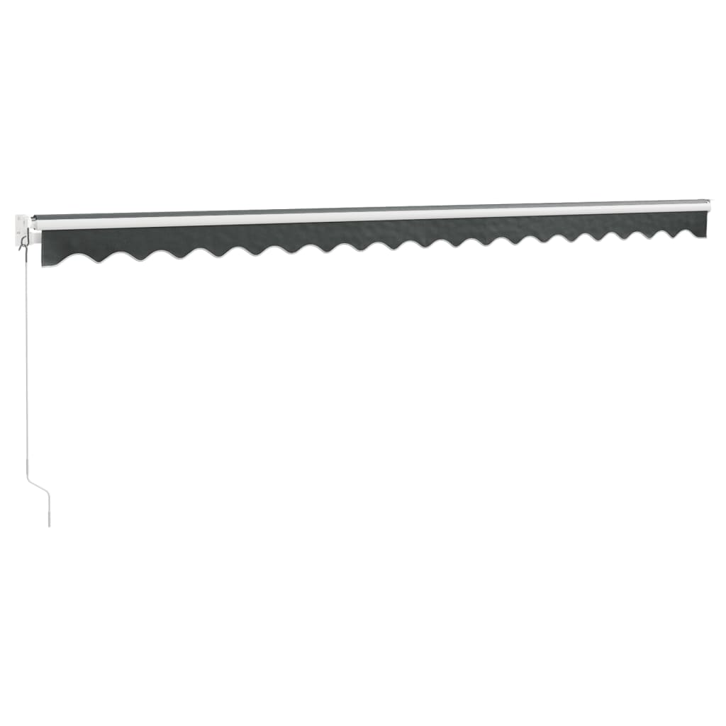 Auvent rétractable anthracite 5x3 m tissu et aluminium