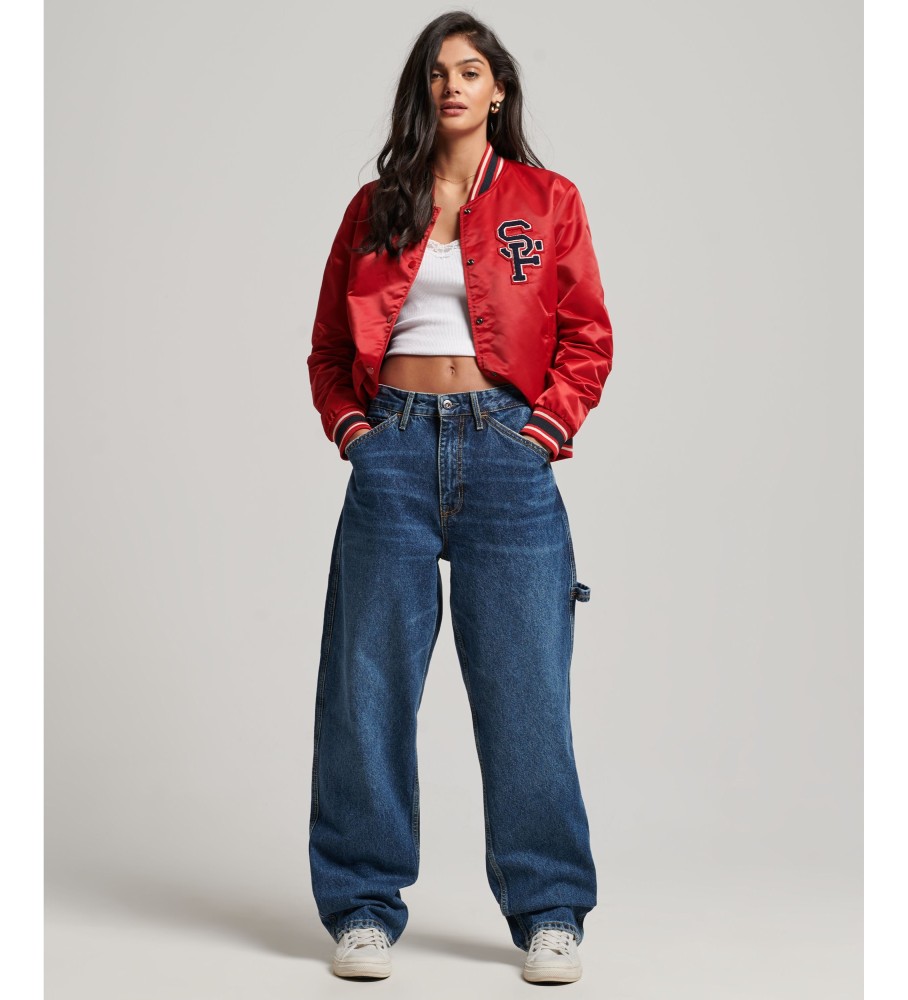 Jaqueta Varsity Superdry Vintage T-Birds na cor vermelha