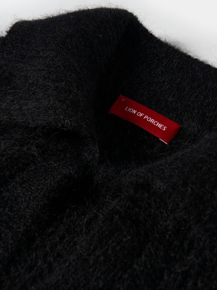 Camisola decote em V com lã mohair