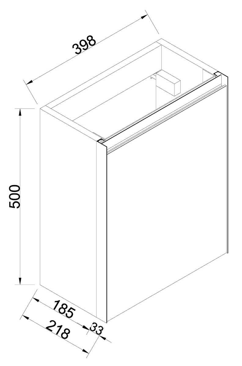 Mueller Sakura fonteinkast 40x21,8cm naturel eiken/mat zwart