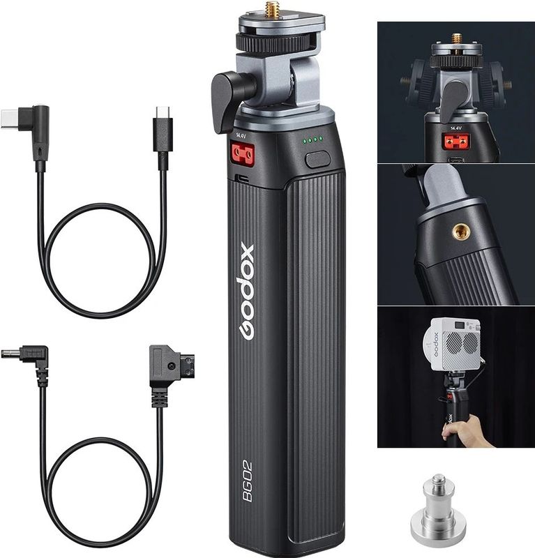 Godox BG02 - Battery Holding Grip - 95 Wh Accu - Voor ML60II/ML100/AD200Pro