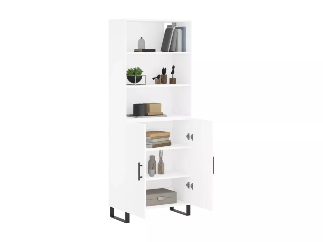 Buffet haut Blanc 69,5x34x180 cm Bois d'ingénierie