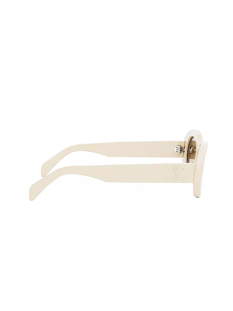 CELINE Triomphe weisse ovale Sonnenbrille creme