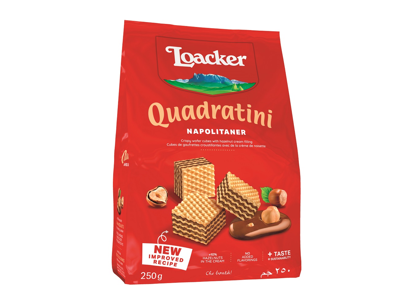 BOLACHA LOACKER WAFFER QUADRITINI NAPOLITANA 250G
