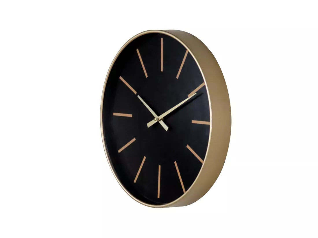 Horloge noire et dorée 30,5x30,5x4cm