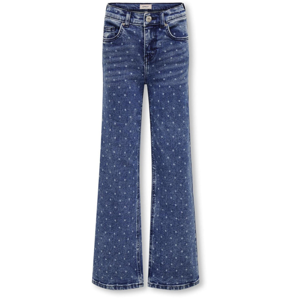 Køb kids ONLY Medium Blue Denim Dot Juicy Life Dot Print Wide Denim Jeans