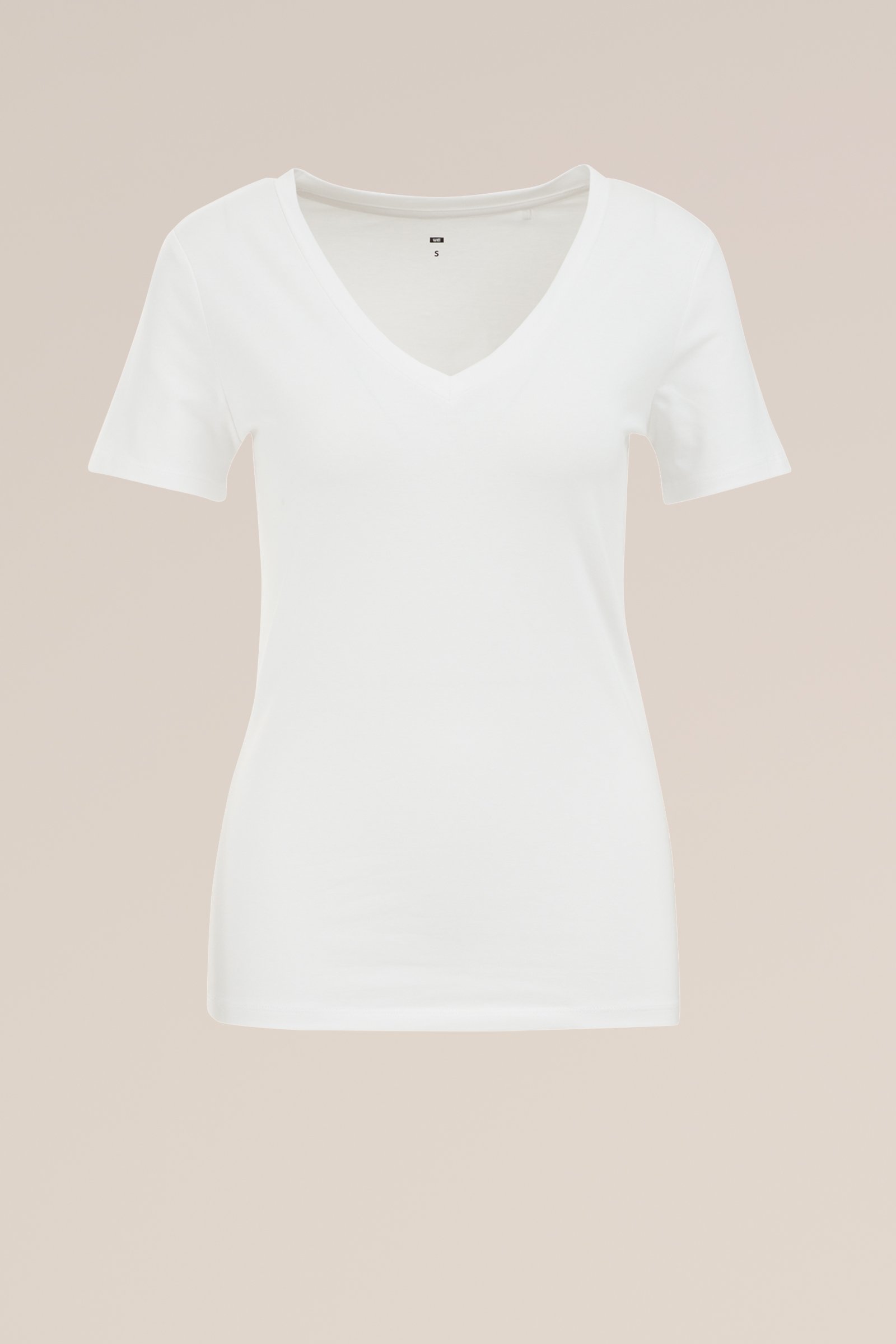 T-shirt met V-hals WE Fashion Wit