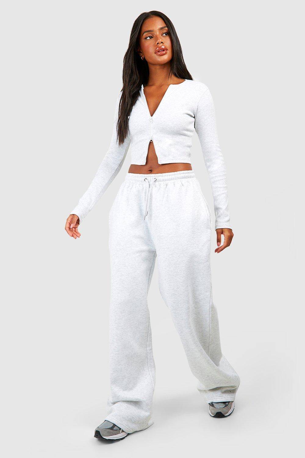 boohoo Top côtelé à manches longues et jogging droit