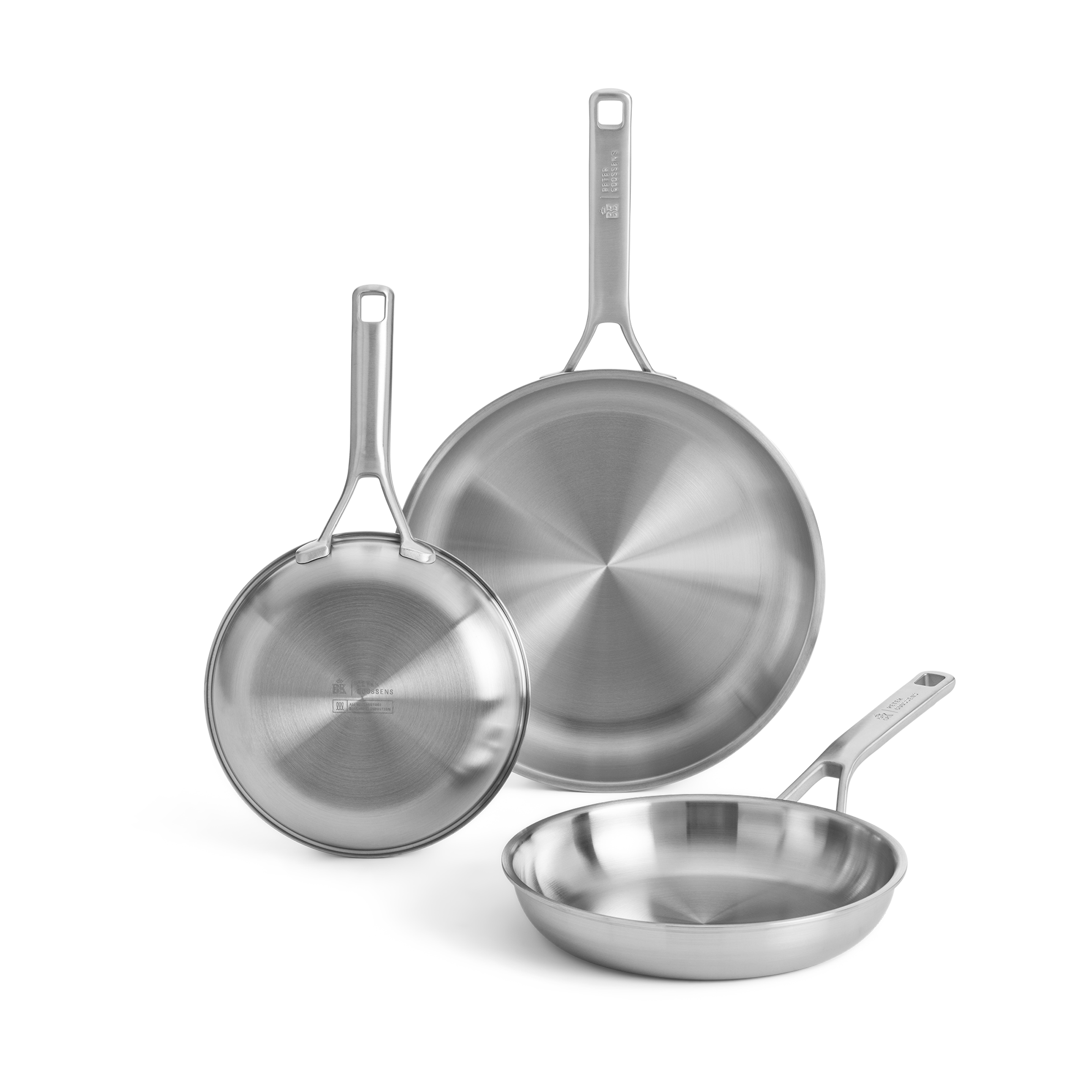 Maestro RVS koekenpanset (20cm   24cm   28cm) met Gratis kookboek
