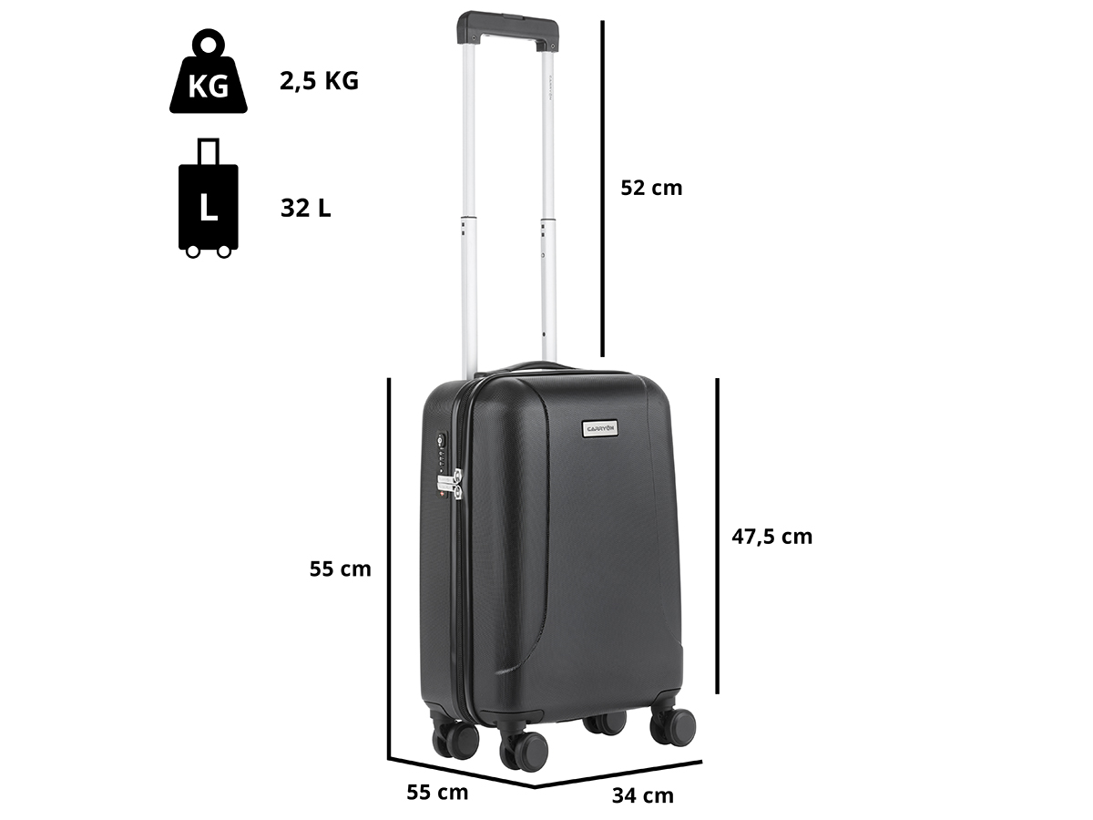 CarryOn Skyhopper 55 cm reiskoffer - Black