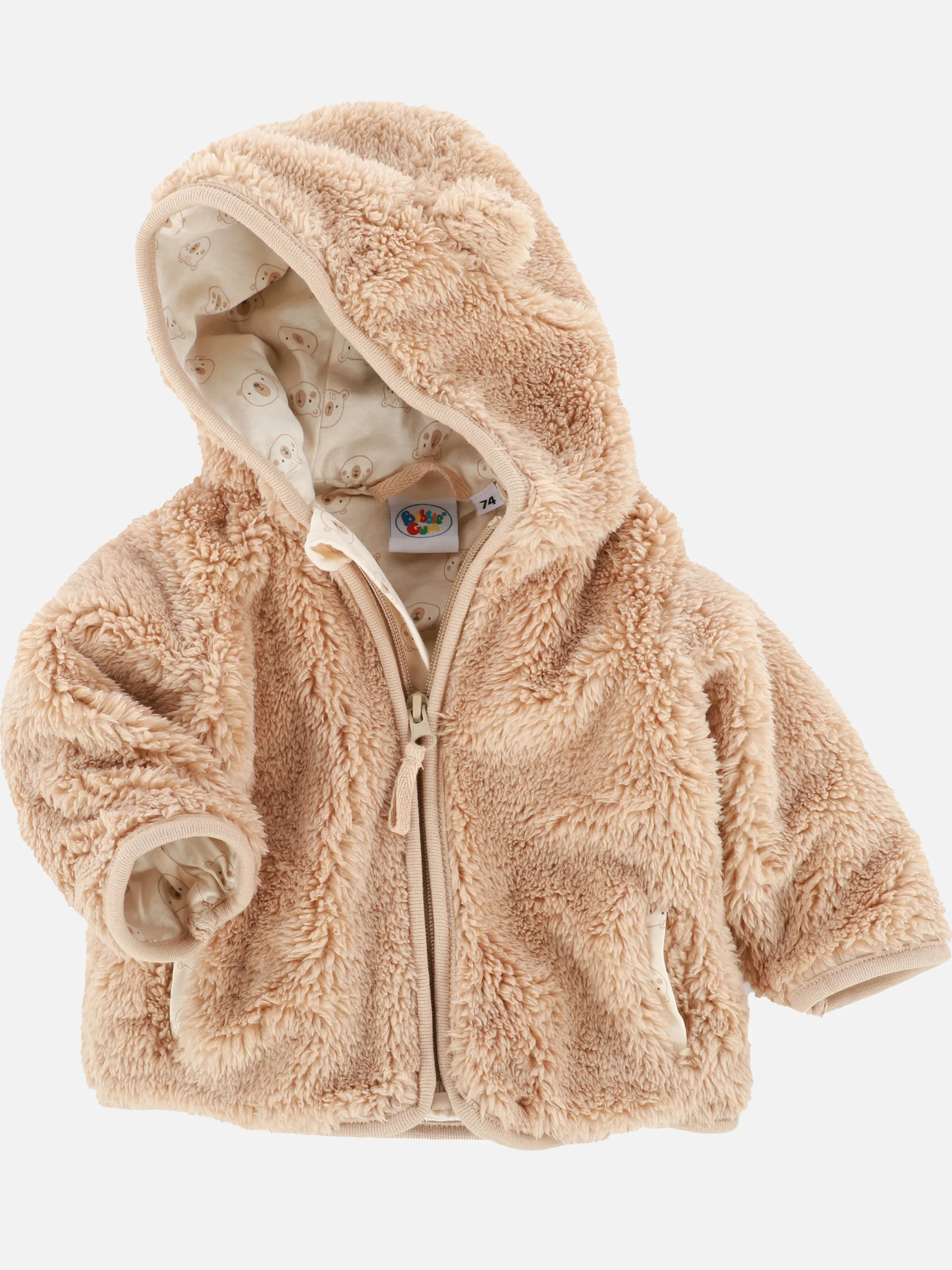 Baby Kuscheljacke mit Kapuze und angesetzten Öhrchen