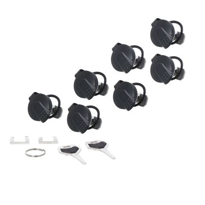 Antivol SW-MOTECH TRAX kit de serrures. 7 serrures jumelées / 2 clés. Fermeture identique. Universel - Noir