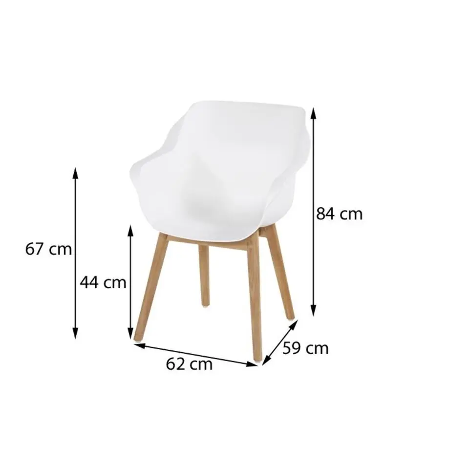 Set van 2- Hartman Sophie Studio diningstoel- White - Teak poot