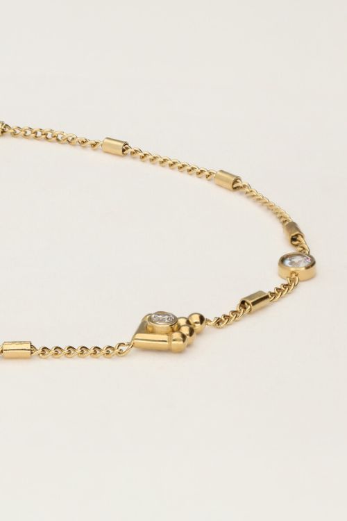 Minimalistische armband met tubes & strass