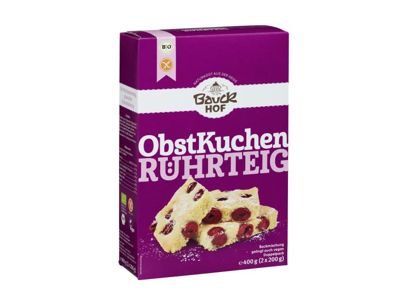 Bauck Mühle Backmischung Bio  Obstkuchenteig glutenfrei 400 Bio Backmischung Obstkuchenteig glutenfrei