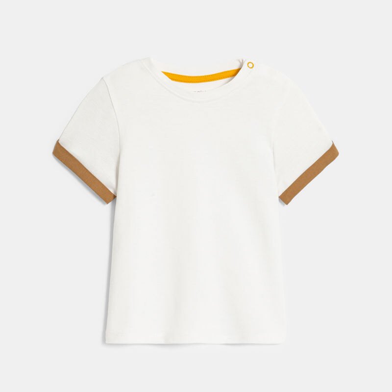 Salopette courte et t-shirt jaune bébé garçon Jaune