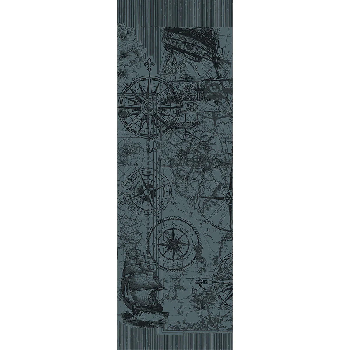Chemin de table antitache déperlant pur coton noir 180X60 Garnier Thie