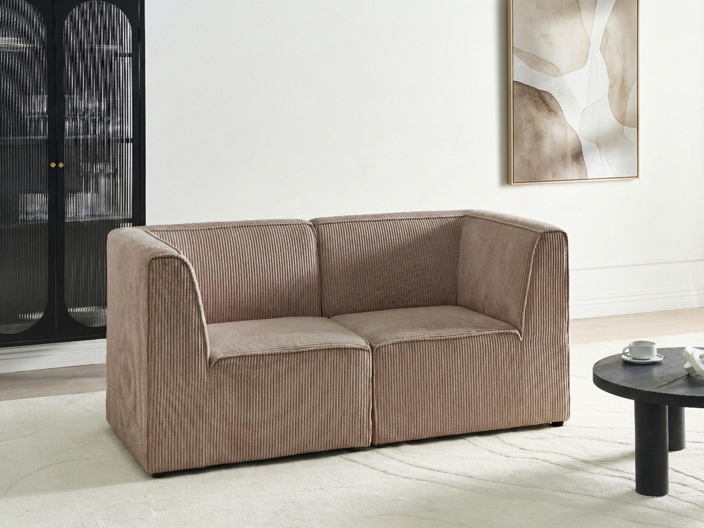 Hoekmodule LEMVIG Corduroy Zandbeige rechtszijdig