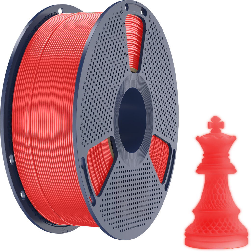 SUNLU  PLA Glow In The Dark Red, 1,75 mm / 1000 g    PLA Material mit Leuchteffekt im Dunkeln