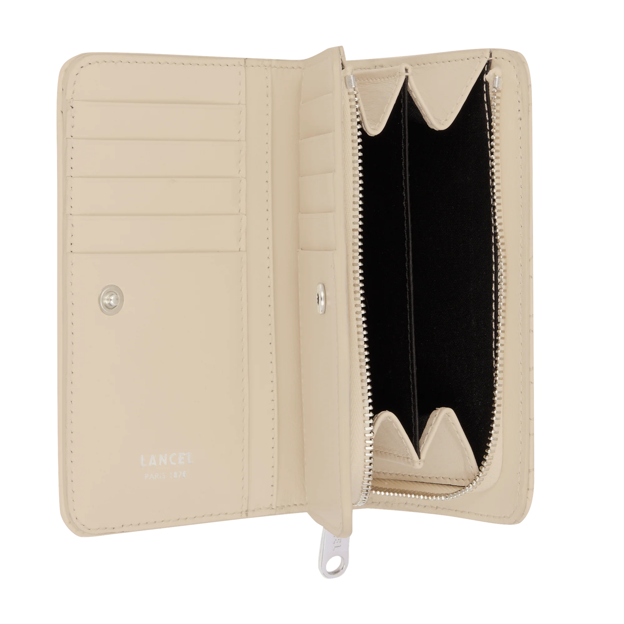 Rectangular zipped compact wallet Midi-Minuit de Lancel-Dune