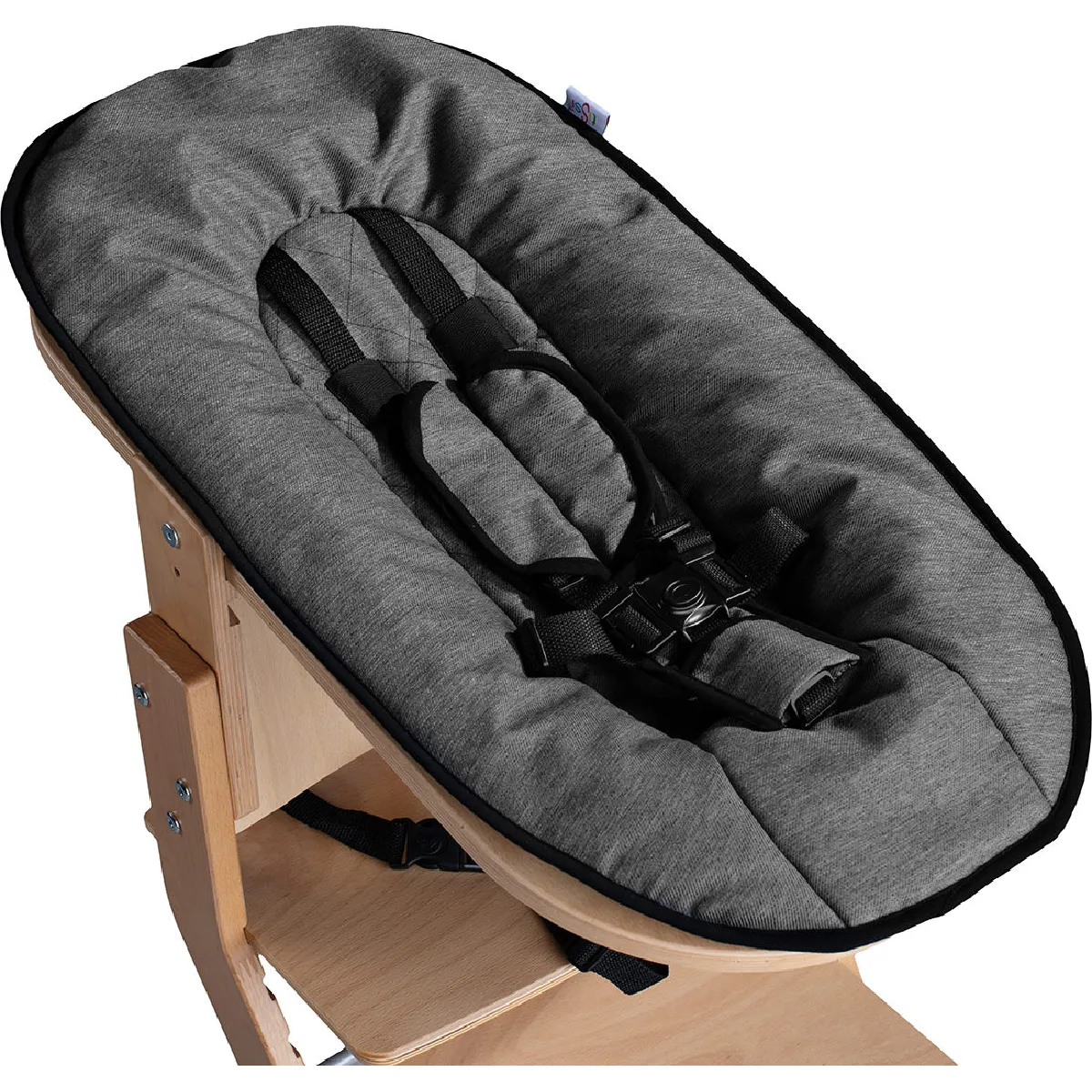 tissi Chaise haute bébé bois naturel