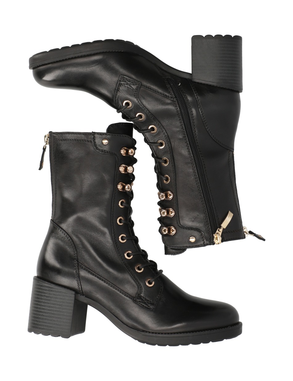 Glattleder Schnürstiefelette