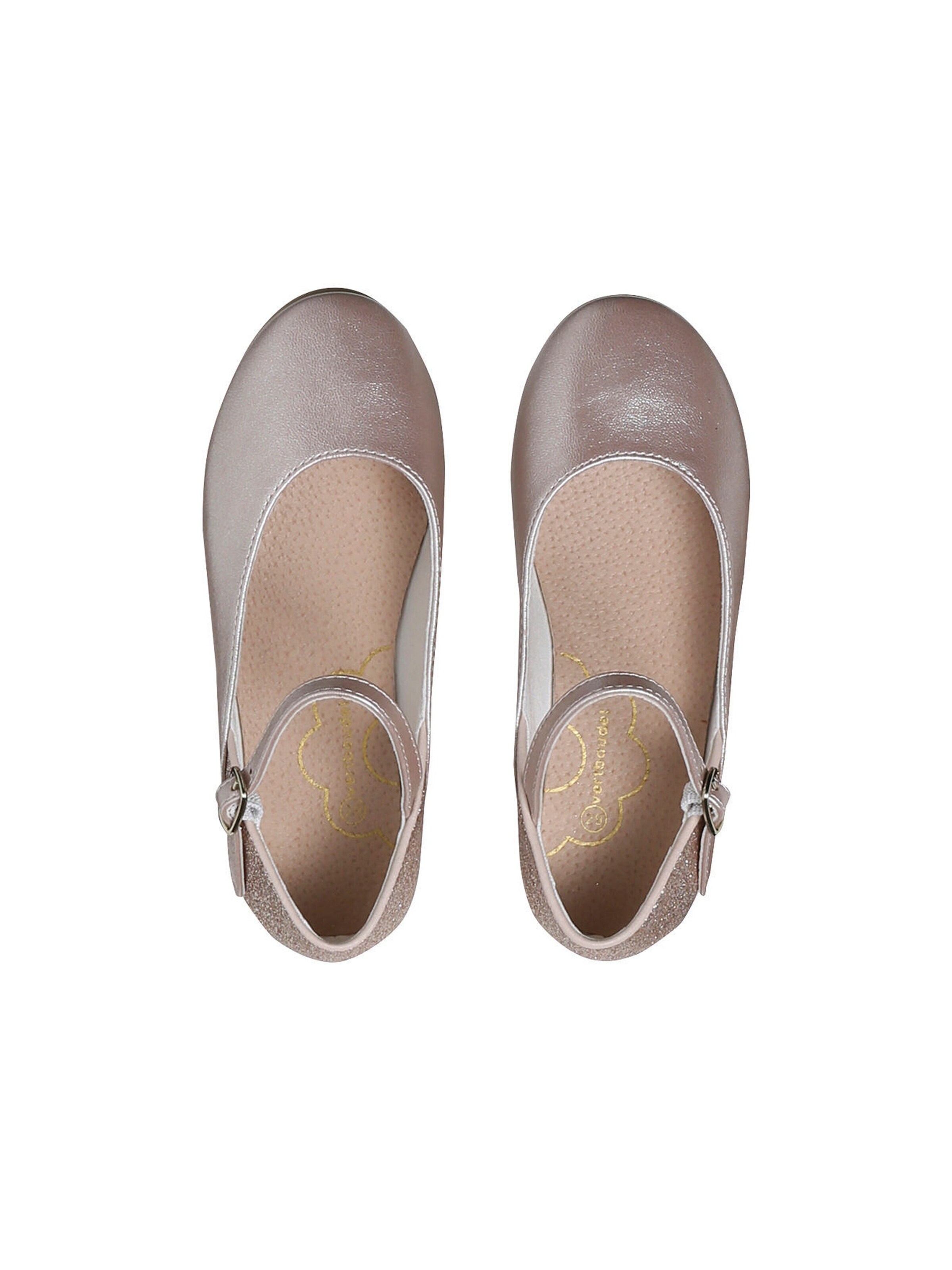 Vertbaudet Mädchen Ballerinas mit Glitzer und Anziehtrick gold