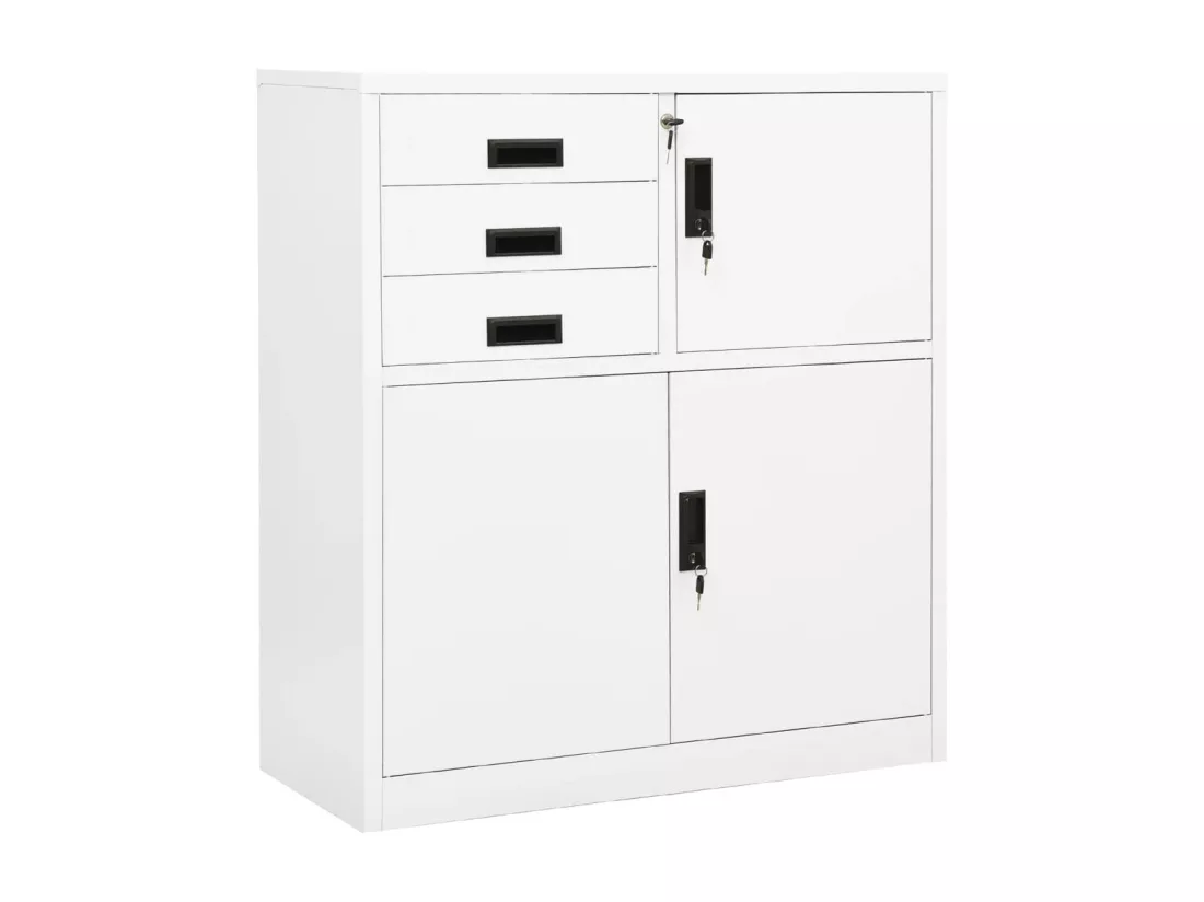 Armoire de bureau Blanc 90x40x102 cm Acier
