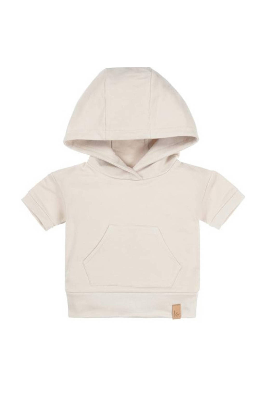 Babystyling hoodie met korte mouwen beige