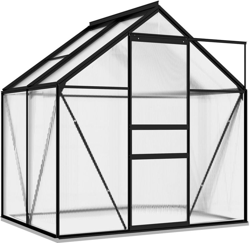 Tuinkas - Antraciet - Transparant - Aluminium - Ruimte voor Planten