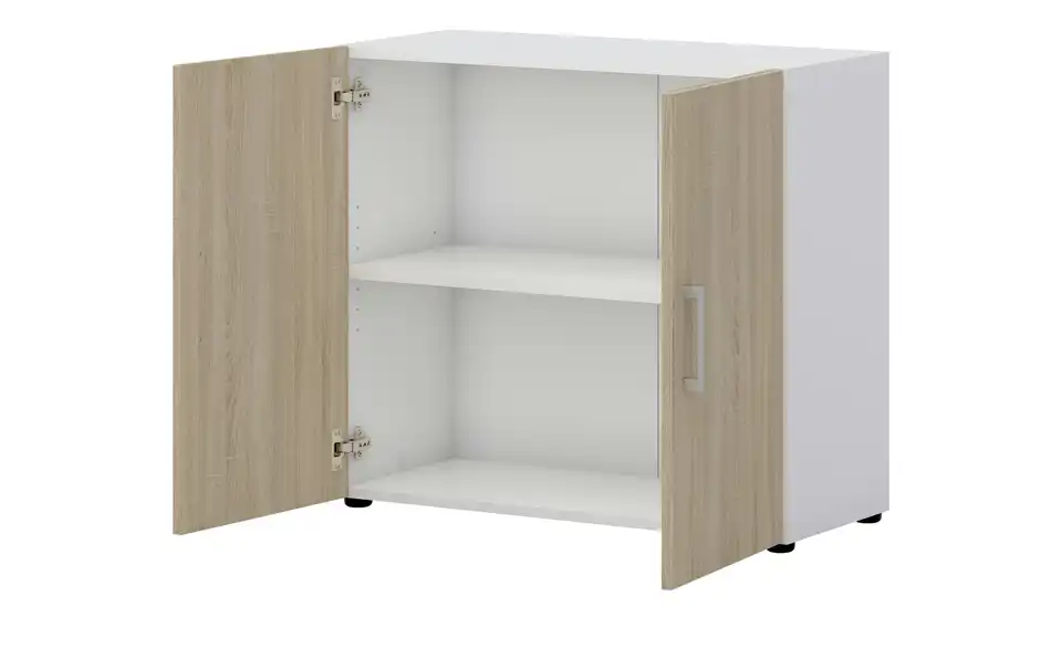 Aktenschrank Kasai 2 Türen 72 cm Weiß, Eiche Sonoma (Nachbildung)