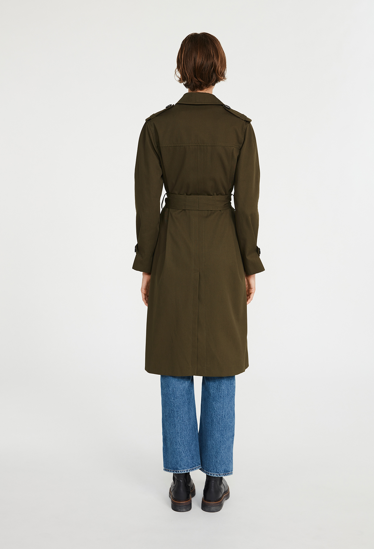 Trench long kaki