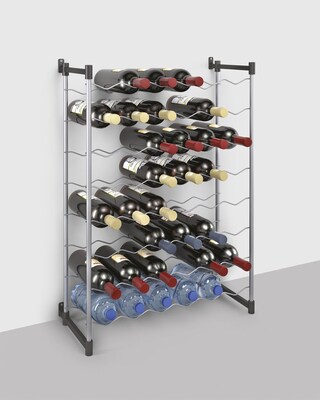 metaltex Flaschenregal Merlot silber, plastifiziert