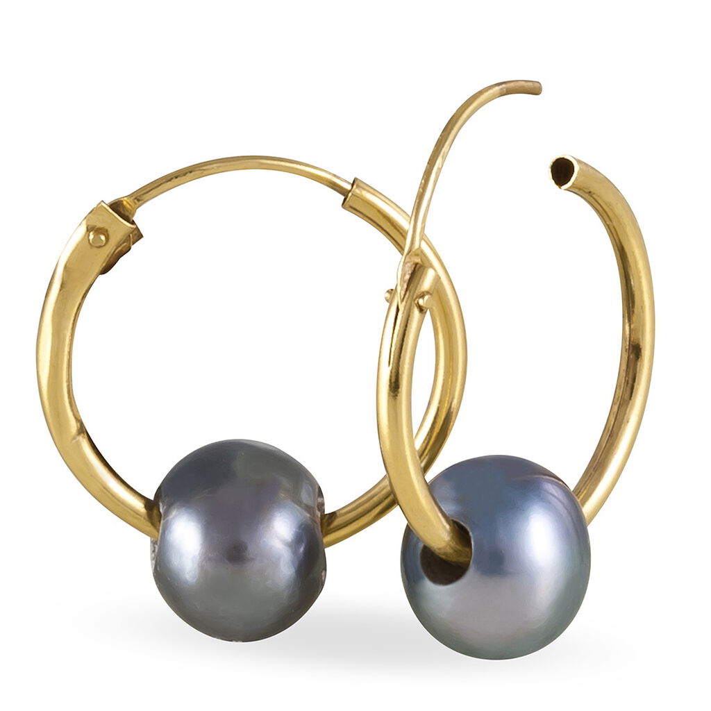 Boucles D'oreilles Puces Suraya Or Jaune Perle De Culture
