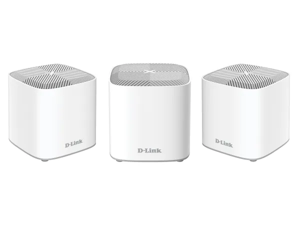 D-Link Covr Whole Home COVR-X1863 - Wi-Fi-system (3 routere) - op til 600 kvm - mesh - GigE - 802.11a/b/g/n/ac/ax - Dual Band