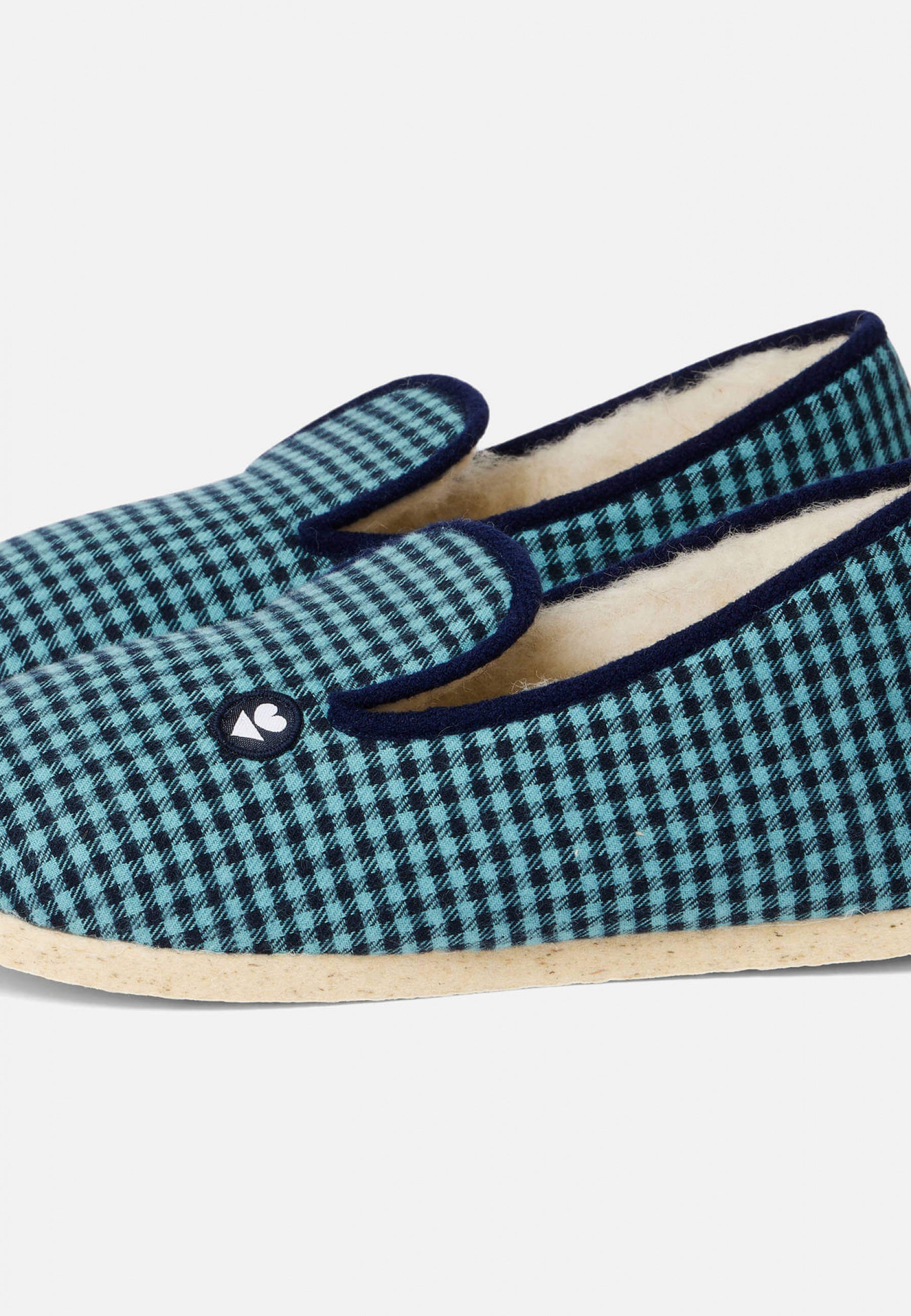 Chaussons en flanelle-Pantoufles Vichy Minéral
