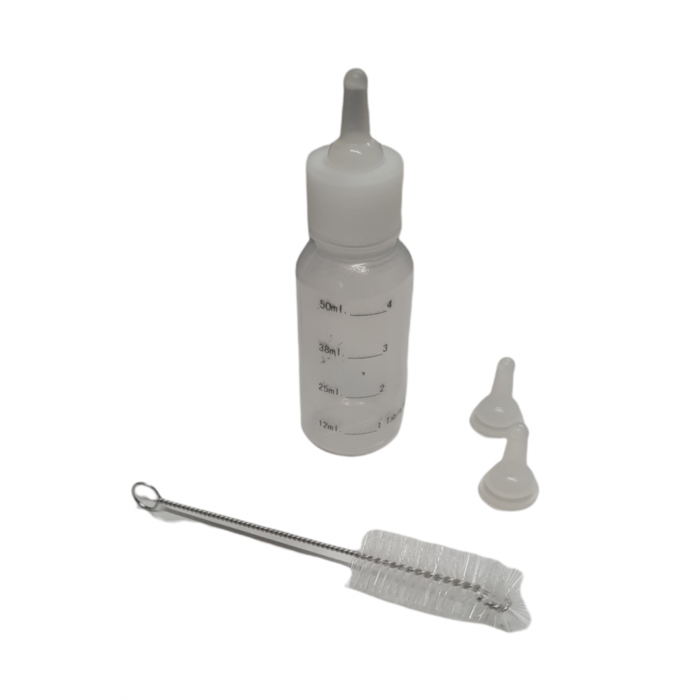 Kit biberon pour jeunes animaux 50 ml. Chat chien lapin.