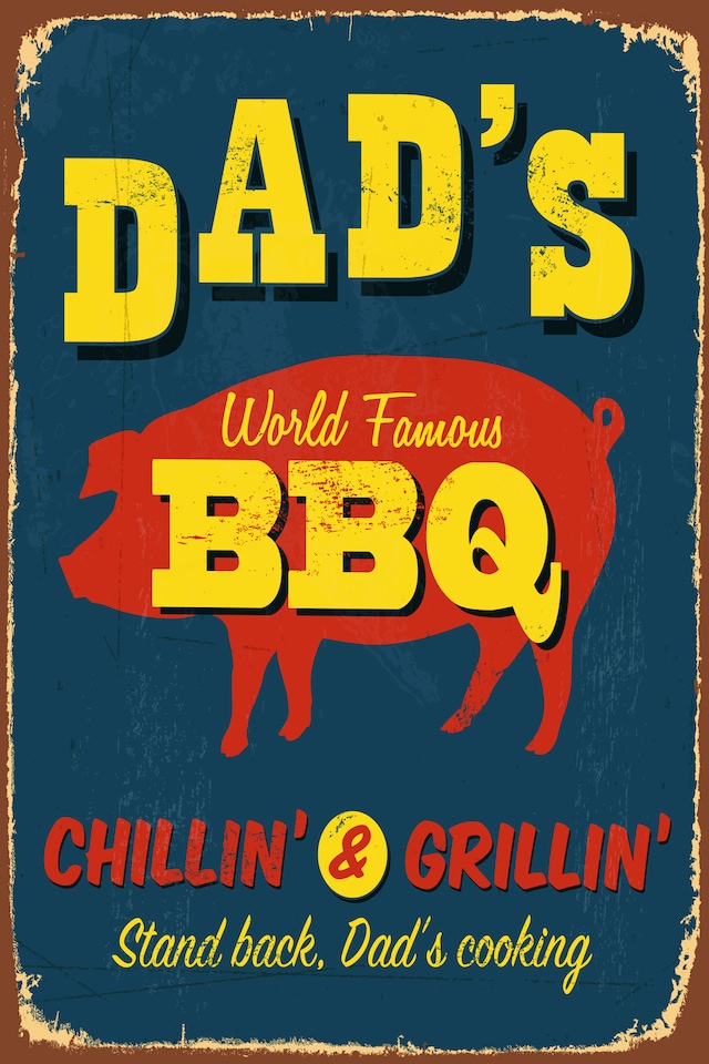 queence Metallbild »DAD'S BBQ« Getränke | Schriftzug | Schriftzüge | Sprüche | Sprüche & Texte | Tiere Stahlschild, Blechschild, Sprüche, Texte, witzig, Bier, Grill