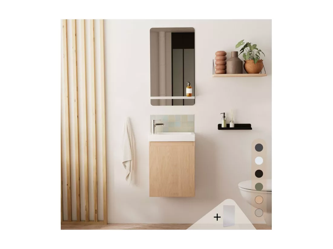 Ensemble meuble lave-mains LISA + Miroir SIMONA
